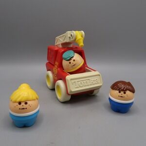 Tonka Bandai‎ Fire Truck Car with Figures Little Tikes People Toy Lot